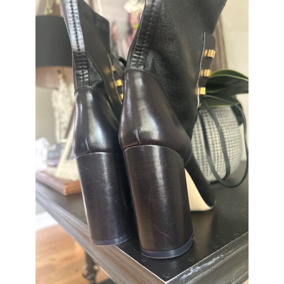 Stuart Weitzman Veruka Leather Lace-Up Booties Black Womens Size 6 - Picture 11 of 14